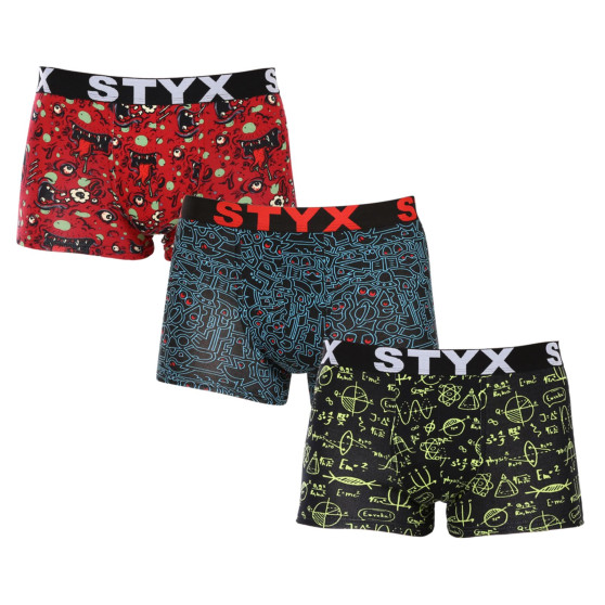 3PACK Boxershorts til mænd Styx art sports gummi flerfarvet (3G12612)