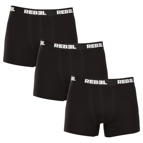 3PACK Boxershorts til mænd Nedeto Rebel sort (3NBR001)