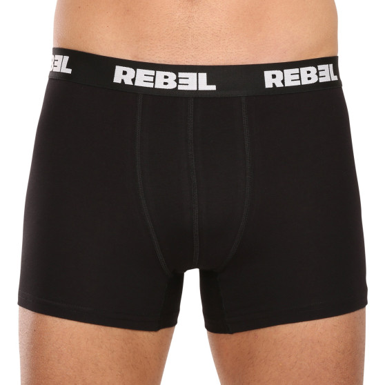 3PACK Boxershorts til mænd Nedeto Rebel sort (3NBR001)