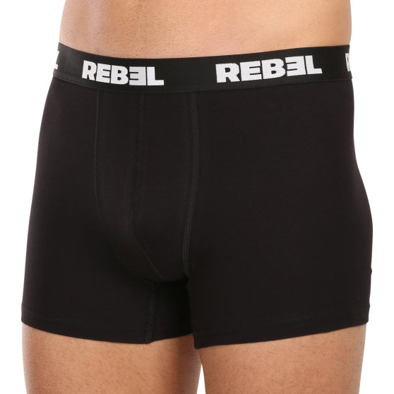 3PACK Boxershorts til mænd Nedeto Rebel sort (3NBR001)