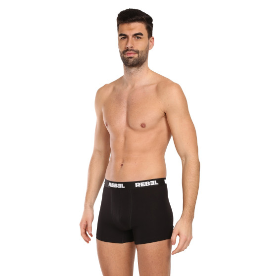 3PACK Boxershorts til mænd Nedeto Rebel sort (3NBR001)