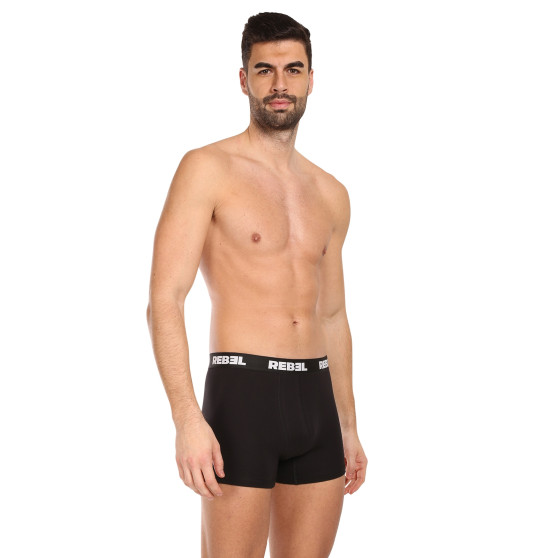 3PACK Boxershorts til mænd Nedeto Rebel sort (3NBR001)