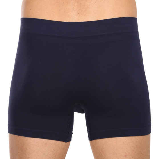 3PACK Boxershorts til mænd Nedeto sømløs bambus blå (3NDTB002S)