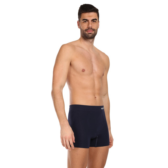 3PACK Boxershorts til mænd Nedeto sømløs bambus blå (3NDTB002S)