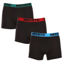 3PACK Boxershorts til mænd Nedeto sort (3NB002)