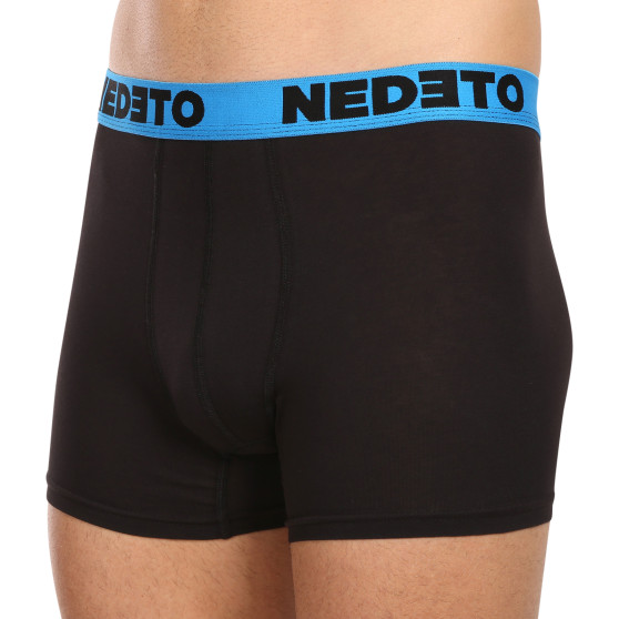 3PACK Boxershorts til mænd Nedeto sort (3NB002)