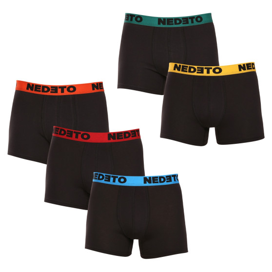 5PACK Boxershorts til mænd Nedeto sort (5NB002b)