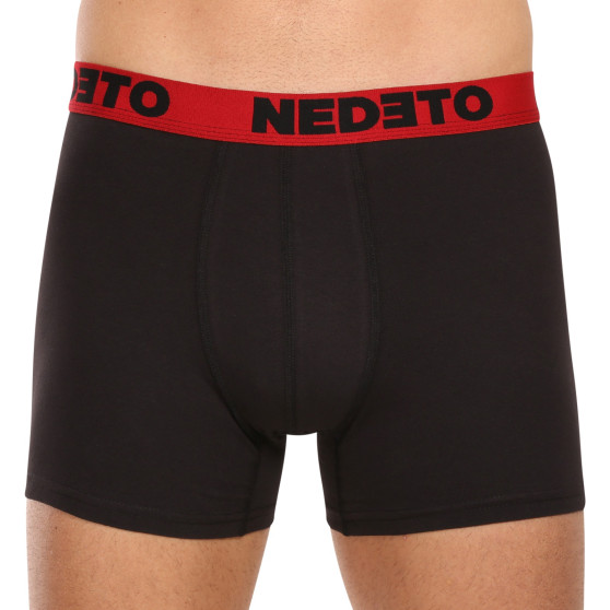 7PACK Boxershorts til mænd Nedeto sort (7NB002b)