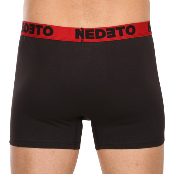 7PACK Boxershorts til mænd Nedeto sort (7NB002b)