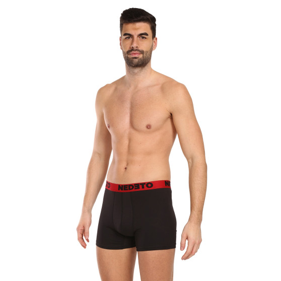 7PACK Boxershorts til mænd Nedeto sort (7NB002b)