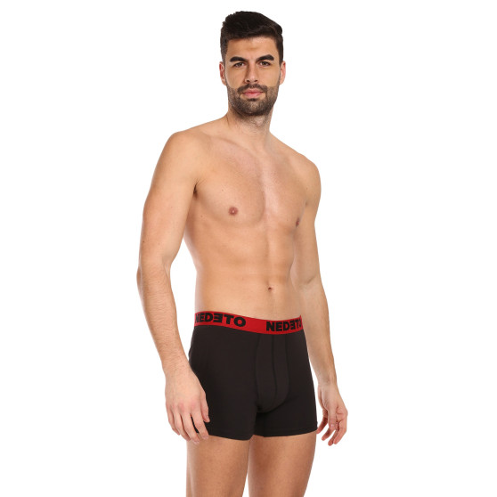 7PACK Boxershorts til mænd Nedeto sort (7NB002b)