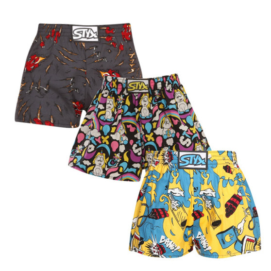 3PACK Børneshorts Styx art klassisk gummi flerfarvet (3J11820)