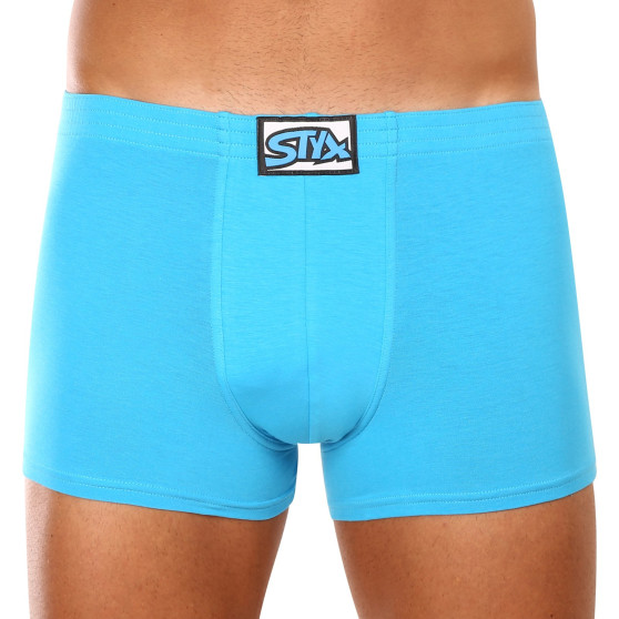 3PACK Boxershorts til mænd Styx klassisk gummi lyseblå (3Q1169)