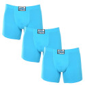 3PACK Boxershorts til mænd Styx lang klassisk gummi lyseblå (3F1169)