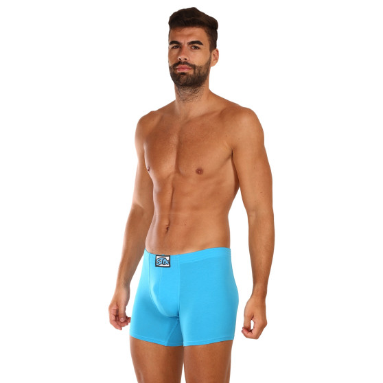 3PACK Boxershorts til mænd Styx lang klassisk gummi lyseblå (3F1169)