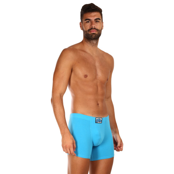 3PACK Boxershorts til mænd Styx lang klassisk gummi lyseblå (3F1169)