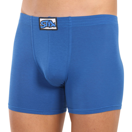 3PACK Boxershorts til mænd Styx lang klassisk gummi blå (3F1167)