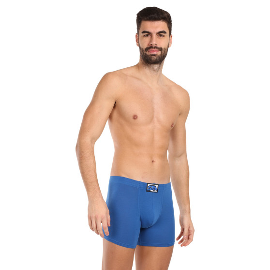 3PACK Boxershorts til mænd Styx lang klassisk gummi blå (3F1167)