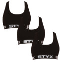 3PACK bh til kvinder Styx sport sort (3IP0960)