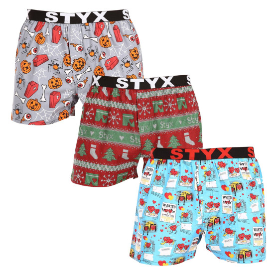 3PACK Boxershorts til mænd Styx art sports gummi flerfarvet (3B16826)