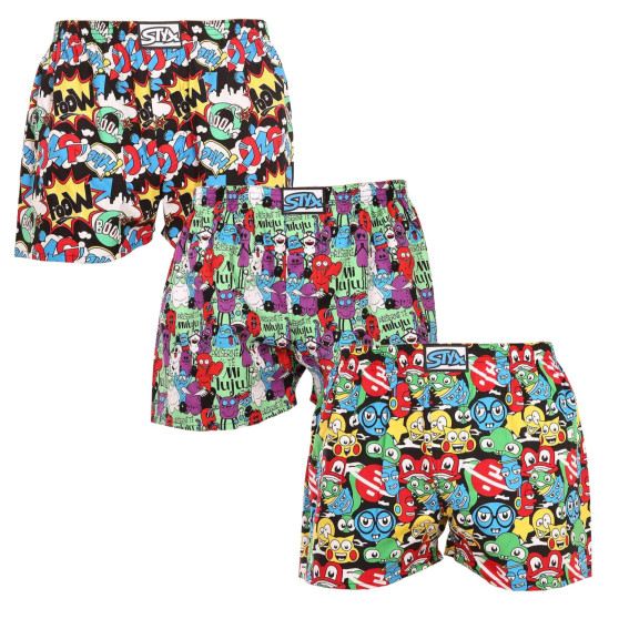 3PACK Boxershorts til mænd Styx art klassisk gummi flerfarvet (3A11565)