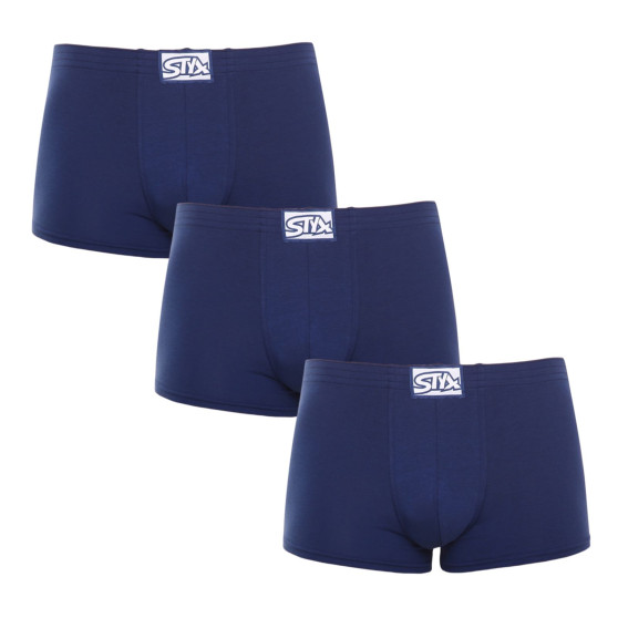 3PACK Boxershorts til mænd Styx klassisk gummi mørkeblå (3Q0968)