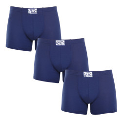 3PACK Boxershorts til mænd Styx lang klassisk elastik mørkeblå (3F0968)