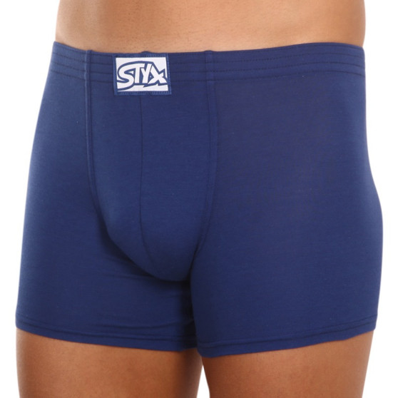 3PACK Boxershorts til mænd Styx lang klassisk elastik mørkeblå (3F0968)