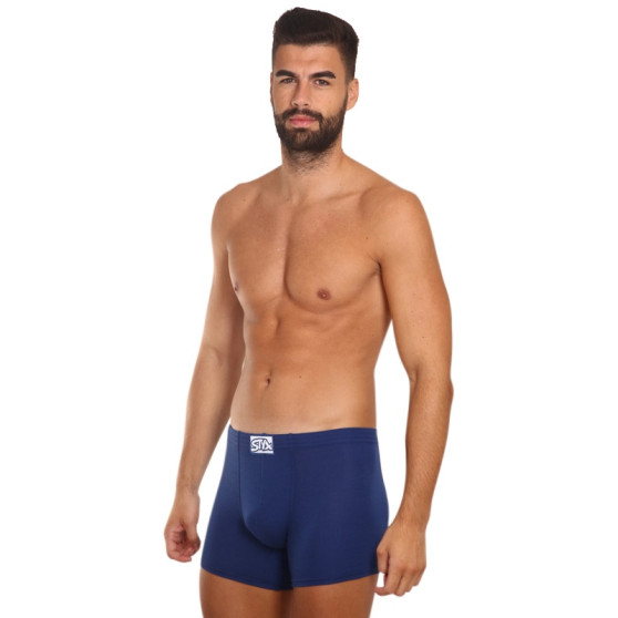 3PACK Boxershorts til mænd Styx lang klassisk elastik mørkeblå (3F0968)