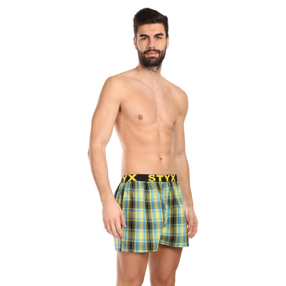 3PACK Boxershorts til mænd Styx sport elastik flerfarvet (3B102123)