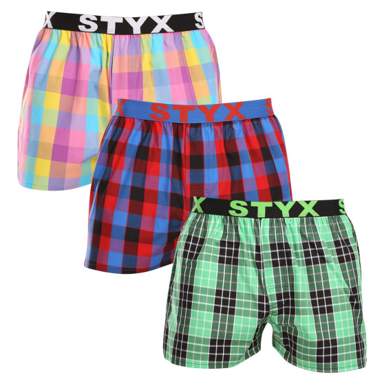 3PACK Boxershorts til mænd Styx sport elastik flerfarvet (3B102729)