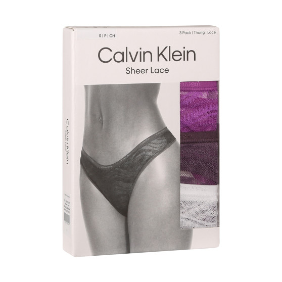 3PACK G-streng til kvinder Calvin Klein flerfarvet (QD5216E-NOW)