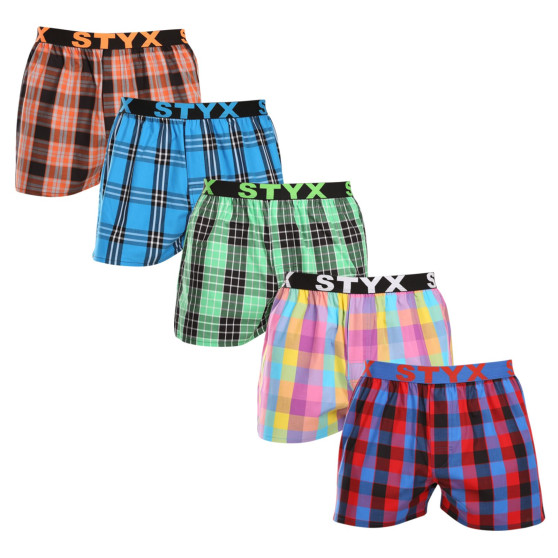 5PACK Boxershorts til mænd Styx sport elastik flerfarvet (5B102630)