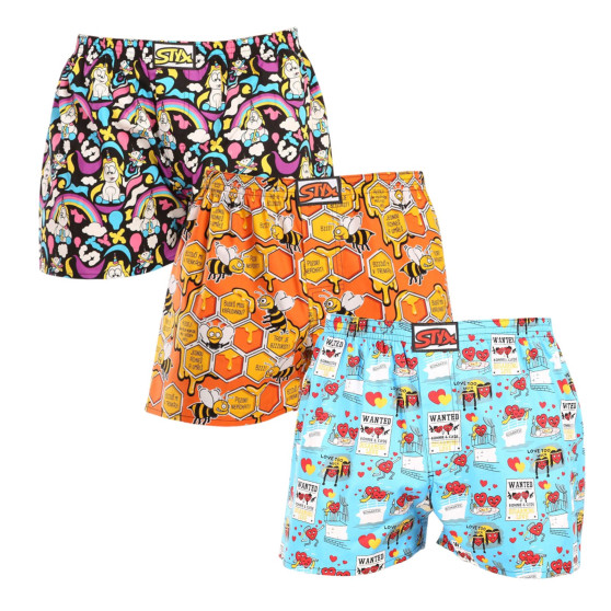 3PACK Boxershorts til mænd Styx art klassisk gummi flerfarvet (3A11846)