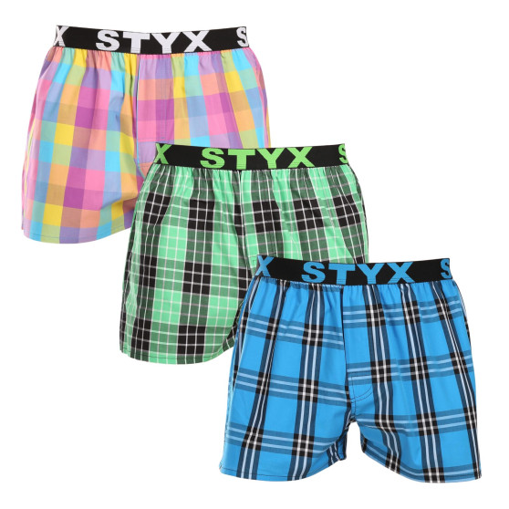 3PACK Boxershorts til mænd Styx sport elastik flerfarvet (3B102830)