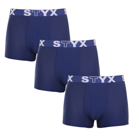 3PACK Boxershorts til mænd Styx sportselastik mørkeblå (3G968)