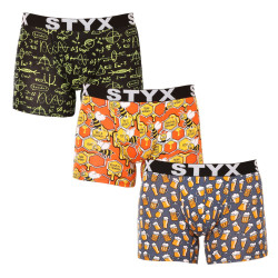 3PACK Boxershorts til mænd Styx lang kunst sport gummi flerfarvet (3U13724)