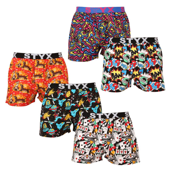 5PACK Boxershorts til mænd Styx art sports gummi flerfarvet (5B1460134)