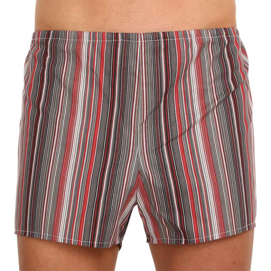 3PACK Boxershorts til mænd Foltýn røde striber overstørrelse (3xKN76)