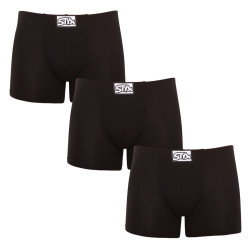 3PACK Boxershorts til mænd Styx lang klassisk elastik sort (F9606060)