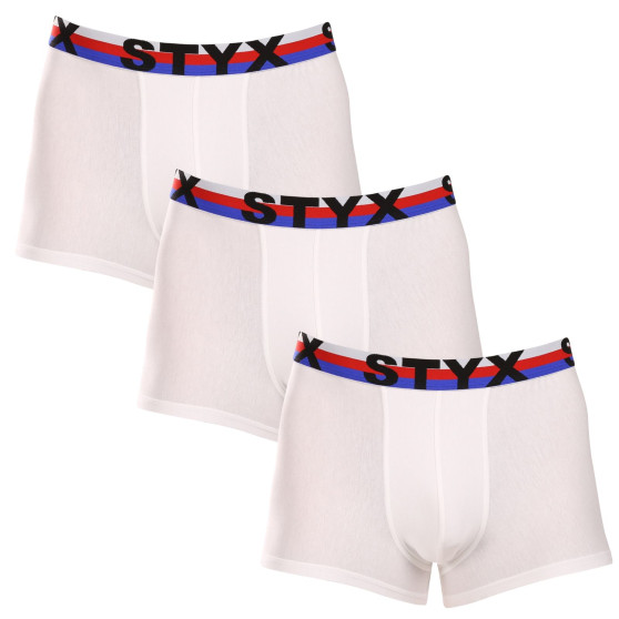 3PACK Boxershorts til mænd Styx sport gummi hvid tricolour (3G2061)