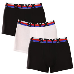 3PACK Boxershorts til mænd Styx sportselastik flerfarvet tricolour (3G19001)