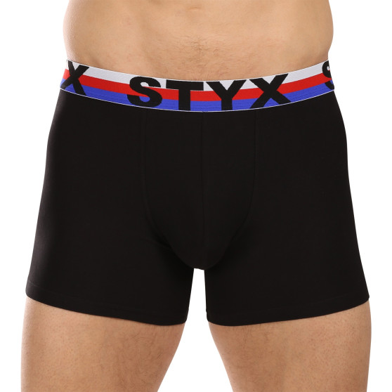 3PACK Boxershorts til mænd Styx lang sport gummi sort tricolour (3U1960)