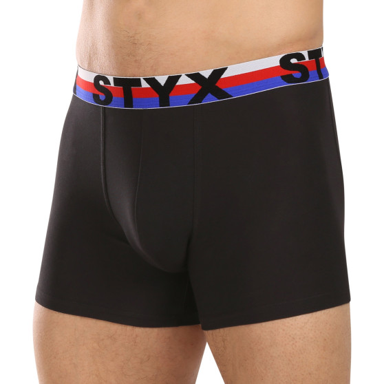 3PACK Boxershorts til mænd Styx lang sport gummi sort tricolour (3U1960)