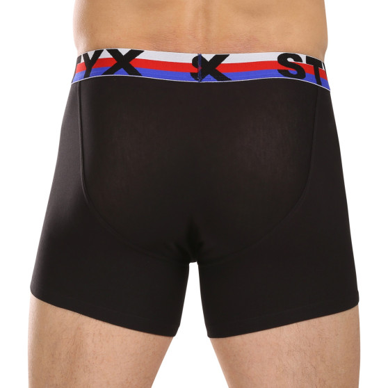 3PACK Boxershorts til mænd Styx lang sport gummi sort tricolour (3U1960)