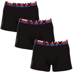 3PACK Boxershorts til mænd Styx lang sport gummi sort tricolour (3U1960)