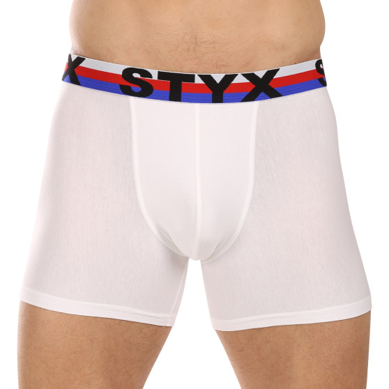 3PACK Boxershorts til mænd Styx lang sportselastik hvid tricolour (3U2061)