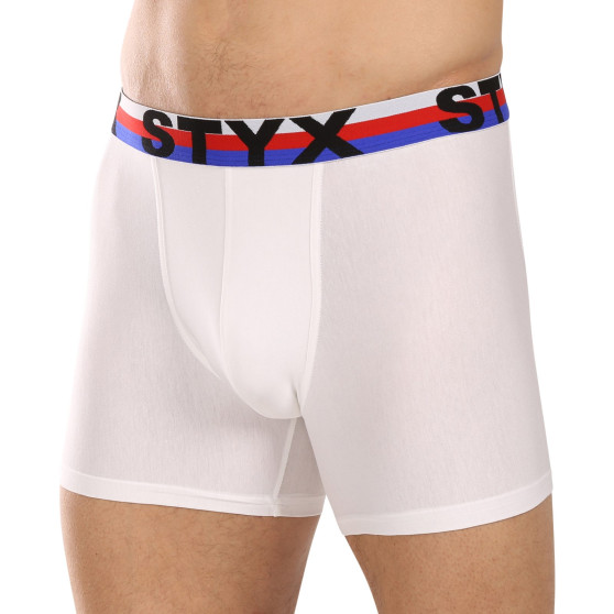 3PACK Boxershorts til mænd Styx lang sportselastik hvid tricolour (3U2061)