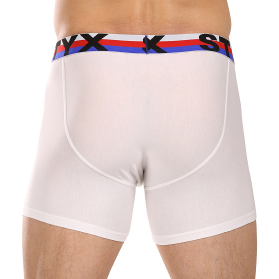 3PACK Boxershorts til mænd Styx lang sportselastik hvid tricolour (3U2061)