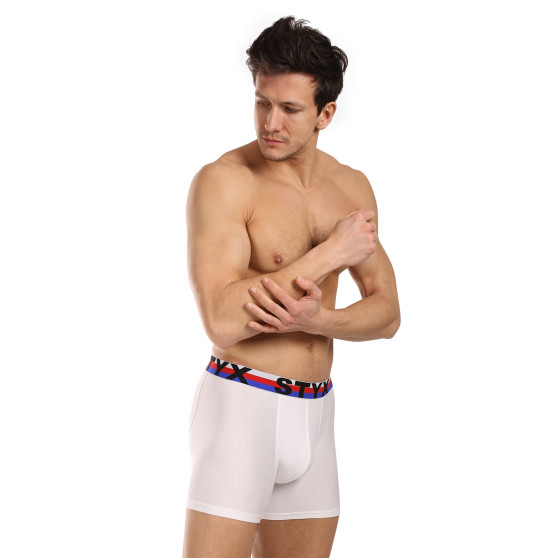 3PACK Boxershorts til mænd Styx lang sportselastik hvid tricolour (3U2061)